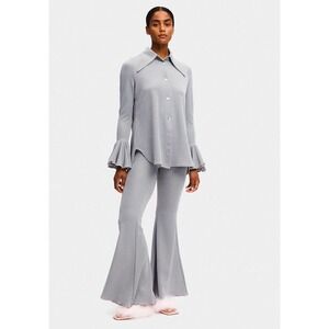 Sleeper Lurex Metallic Glitter‎ Silver  Lounge/pajama  Set Size Med. Party NWT